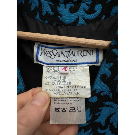 【Yves Saint Laurent】1990s Blue Jacket Vintage 1990s, Yves SAINT LAURENT* Blue Cotton JACKET, S