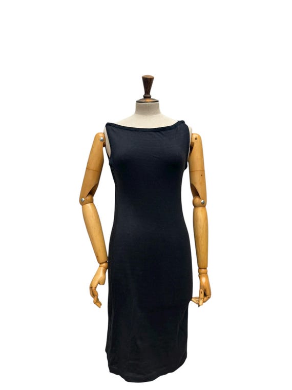 azzedine alaia black dress 1986 Azzedine Alaia Black Trained Gown  Rachel Zabar Vintage