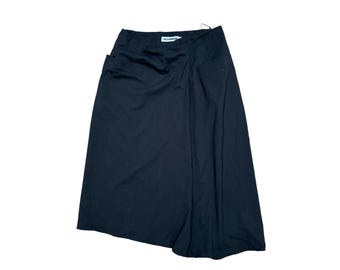 Jil Sander Black Wool Asymmetric Skirt Size 36 / US 6