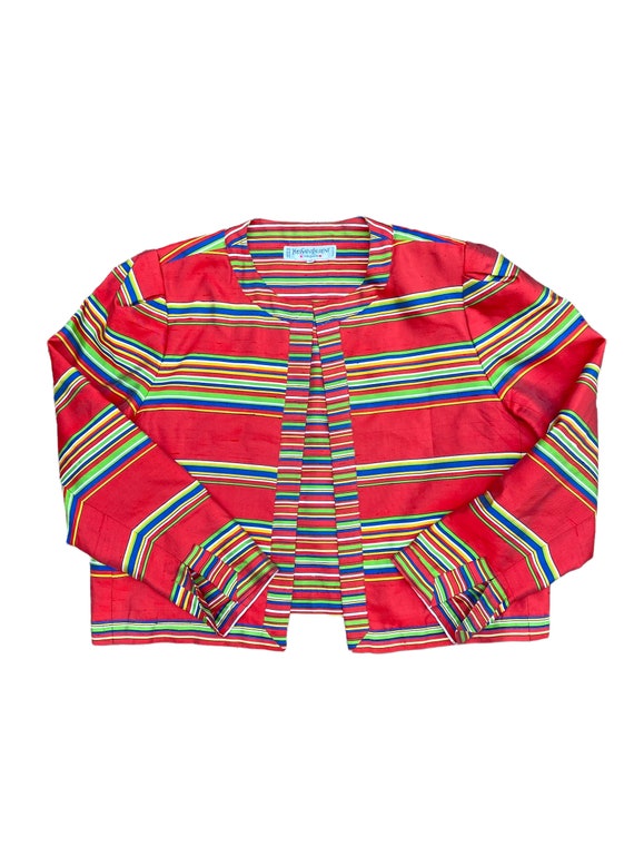 Buy Yves Saint Laurent Red Striped Jacket Size 46 Fits M Online in India -  Etsy