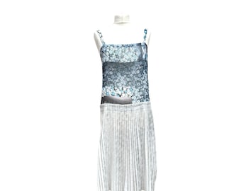 Vestido transparente blanco azul marino Fusion de Maison Margiela Talla IT 44 para M