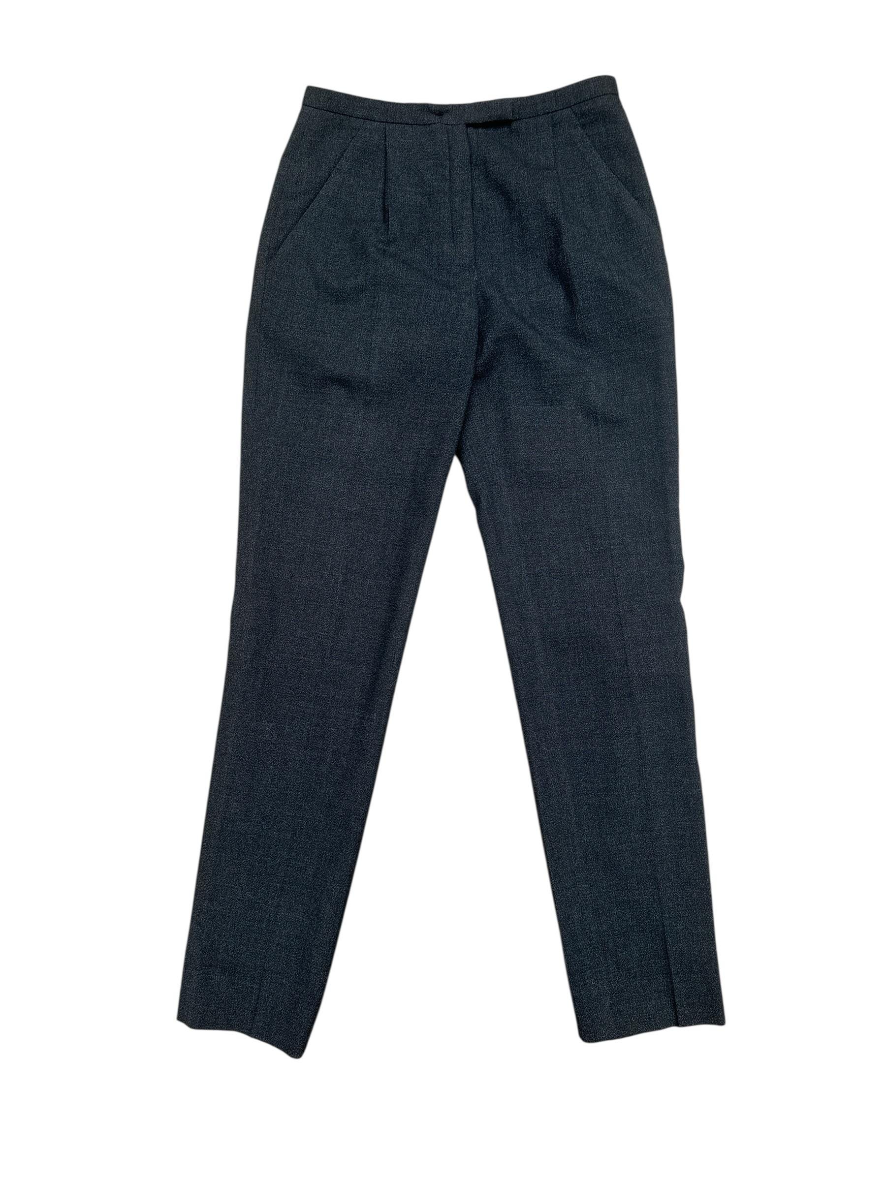 Hermes by Jean Paul Gaultier Gray Virgin Wool Tailored Trousers  display picture 1