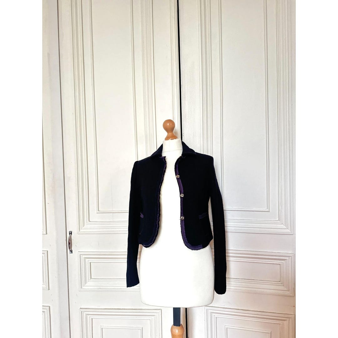 ミュウミュウ ブラック ウール ジャケット サイズ IT 42 S にフィット