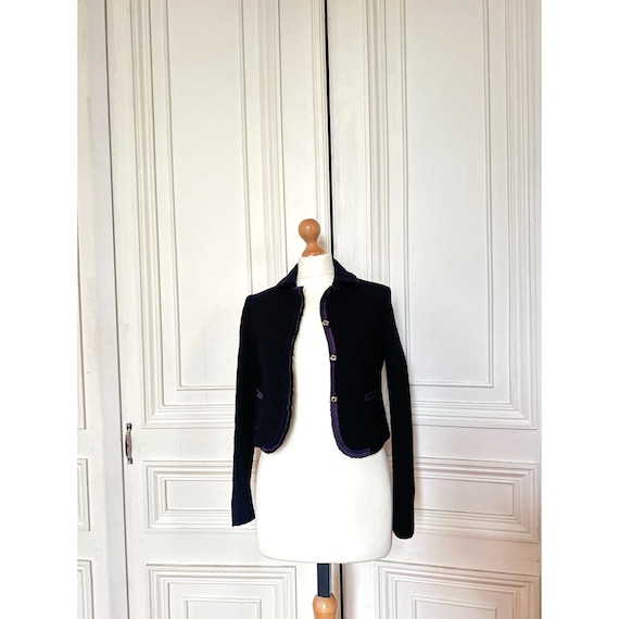 ミュウミュウ ブラック ウール ジャケット サイズ IT 42 S にフィット