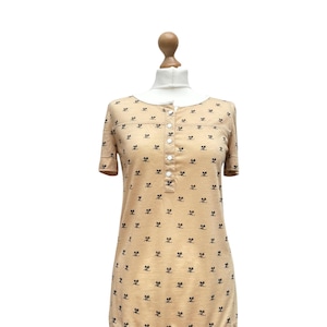 Courreges 1970s Beige Courreges logo t-shirt Maat S