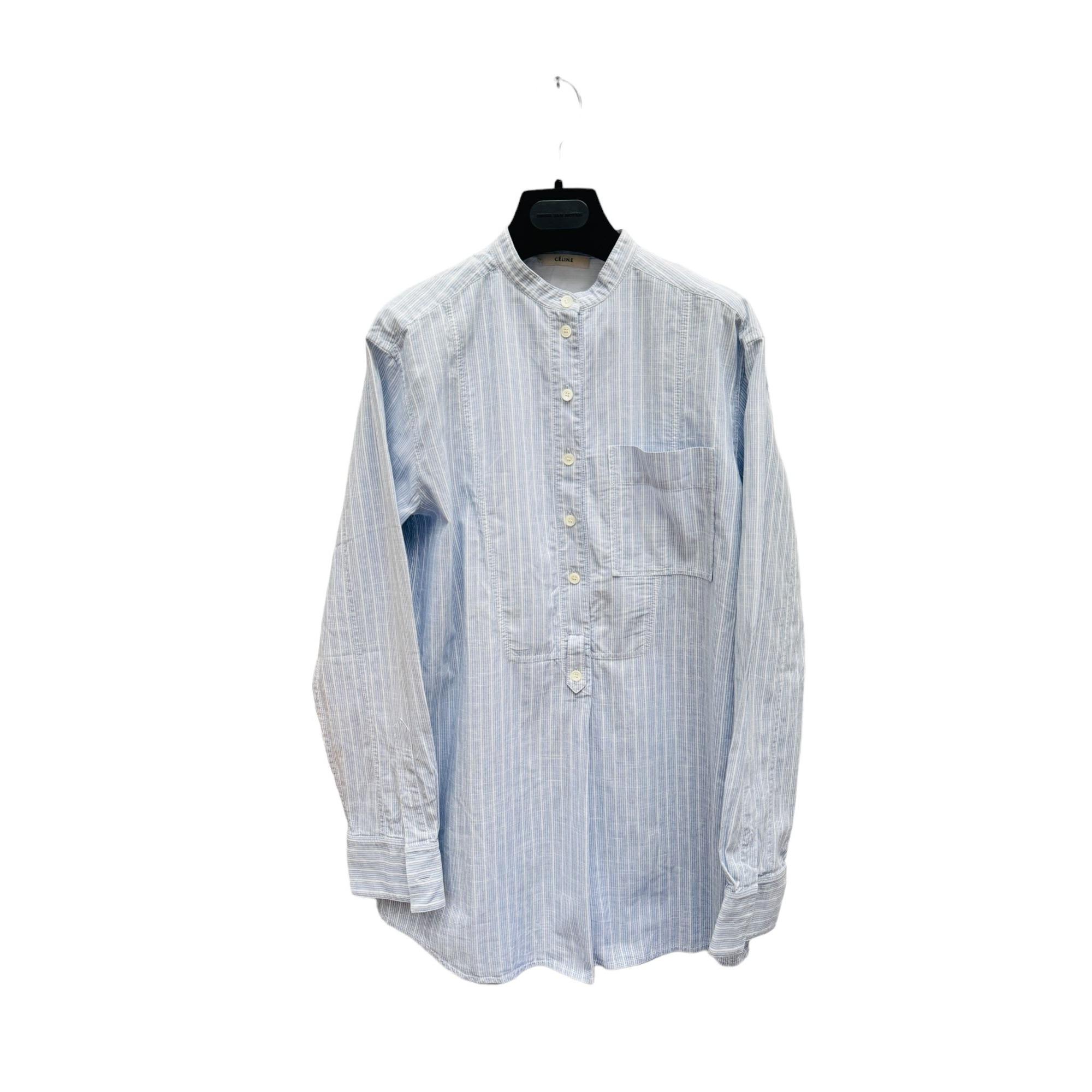 Celine by Phoebe Philo Blue Cotton Striped Shirt Size 34 Celine by Phoebe Philo Blue Cotton Striped Shirt Size 34