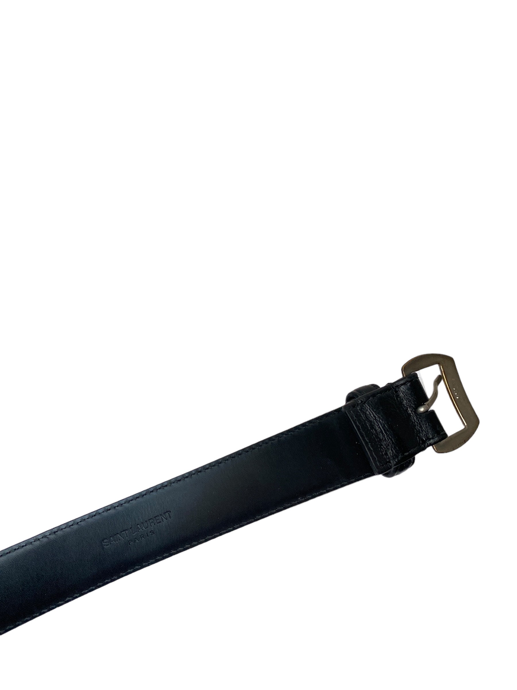 Saint Laurent Paris Black Leather Belt Size 75 - Etsy display picture 3