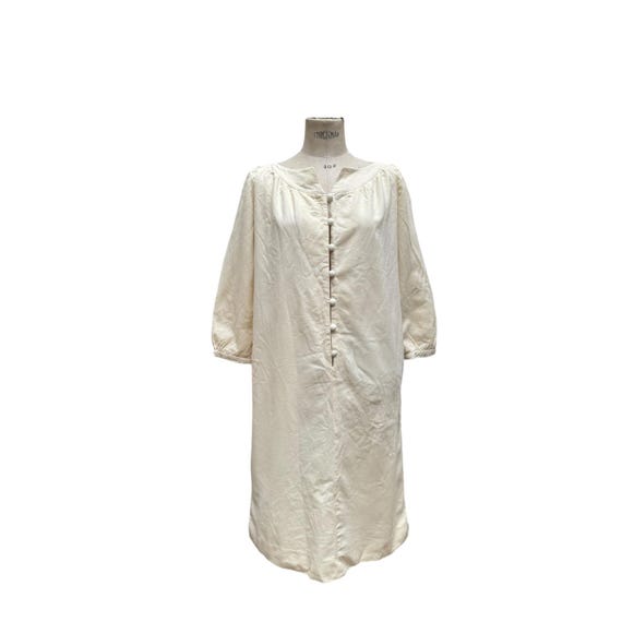 Courrèges, Courreges Vintage 1970s Beige Wool Dress Size 0 fits M