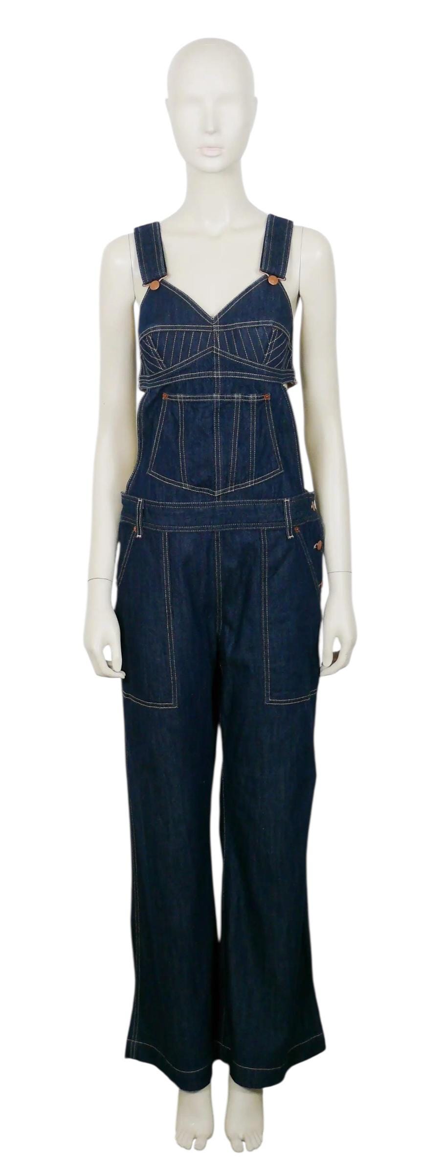 Jean Paul Gaultier X Levi's Iconic Raw Blue Denim Jumpsuit Size L