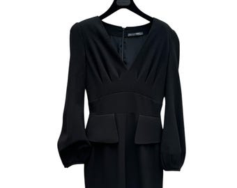 Karen Millen Robe de signature Soie Elasthane Noir Kaki ref.92835