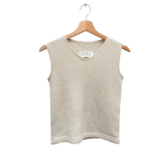 Martin Margiela 1990s Beige Heavy Vest Knit Size M - Etsy