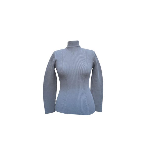 Mugler, Thierry Mugler Vintage grey wool rollneck Size L fits XS to S