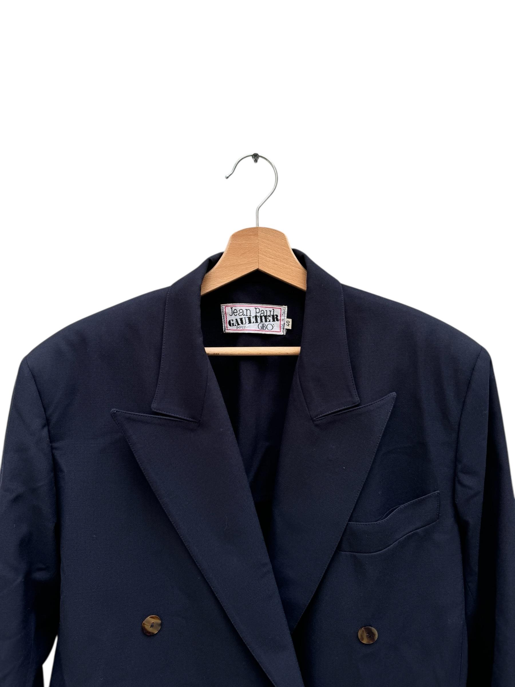 Jean Paul Gaultier for Gibo ヴィンテージ ネイビー ウール ブレザー 