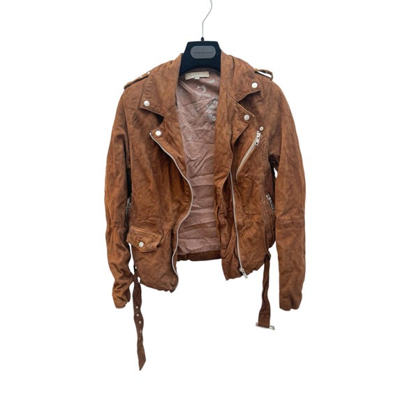 Sandro, Sandro Brown Goat suede leather jacket Size 36 / XS