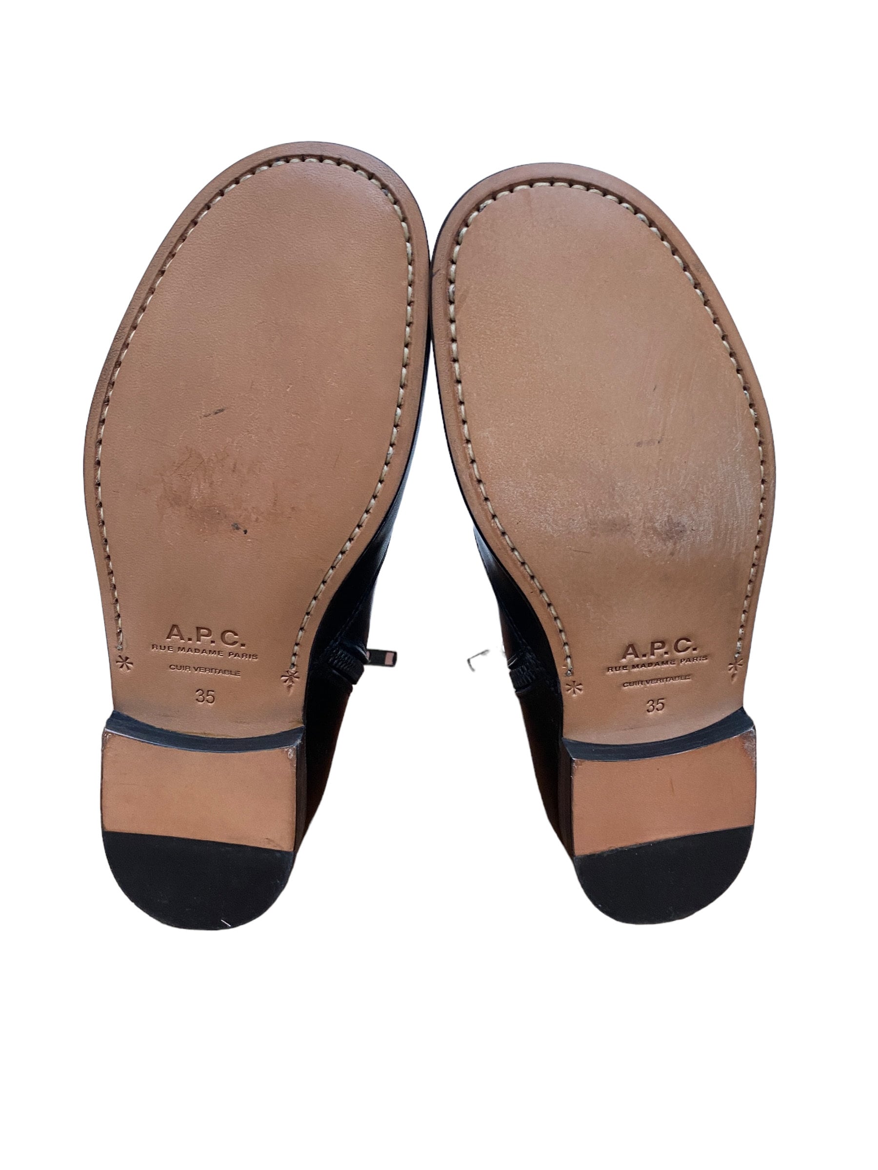 A.P.C ブラック レザー ブーツ - Etsy 日本