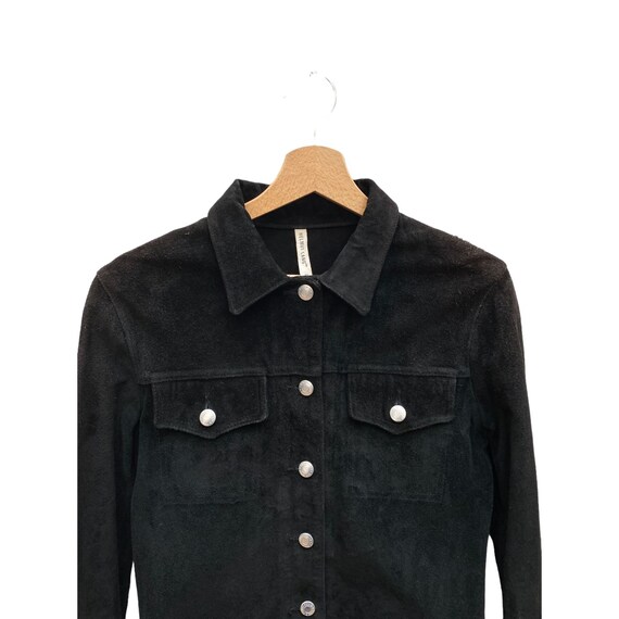 Buy Helmut Lang SS 1997 Black Suede Trucker Jacket Size 42 / Women  