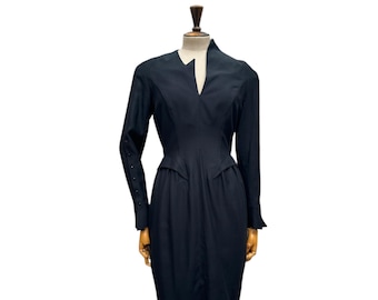 Thierry Mugler SS 1989 Atlantis Zwarte Sculpturale Jurk Maat FR 38