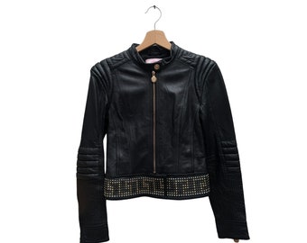 Buy Versace for H&M Women's Studded Leather Biker Jacket