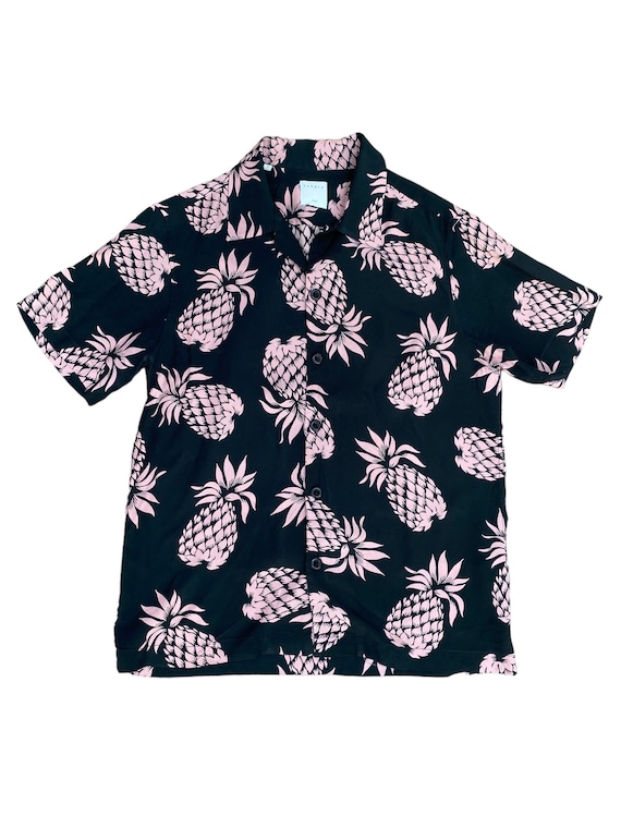 Sandro Black Pink Floral Hawaiian shirt