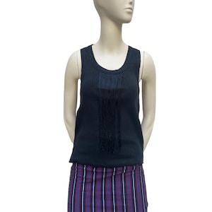 Jean Paul Gaultier Jeans Vintage Fringed Black tank top