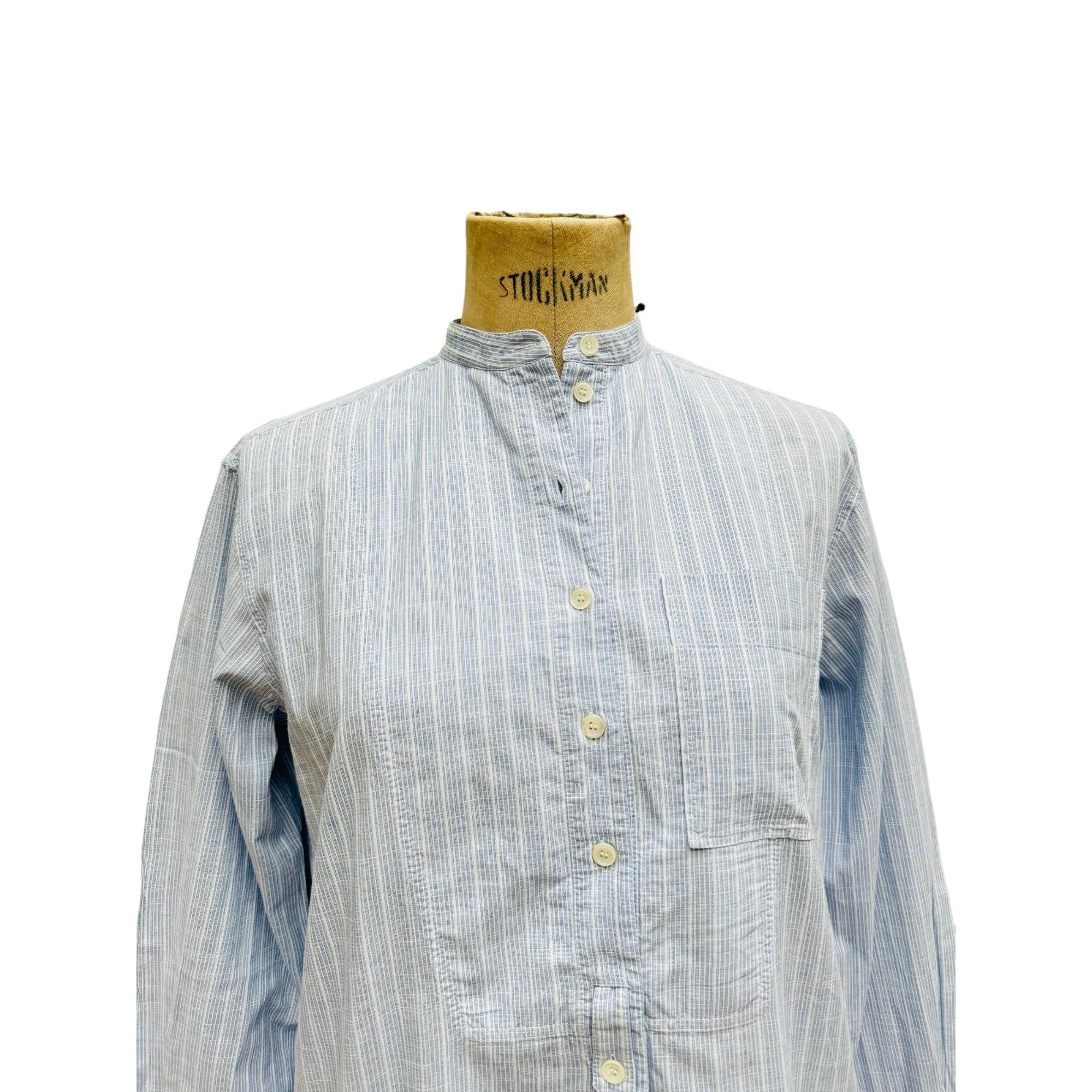 Celine by Phoebe Philo Blue Cotton Striped Shirt Size 34 Fits up 