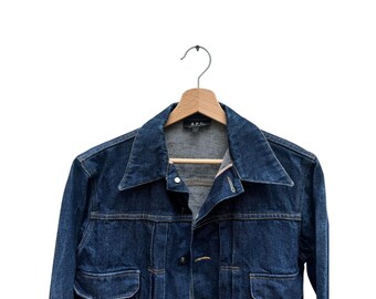 A.P.C. Women Raw Denim Jacket Size L Fits M - Etsy