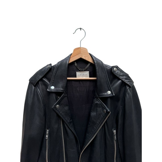 Sandro Paris Thrasher Biker Leather Jacket Size M Medium Etsy Norway