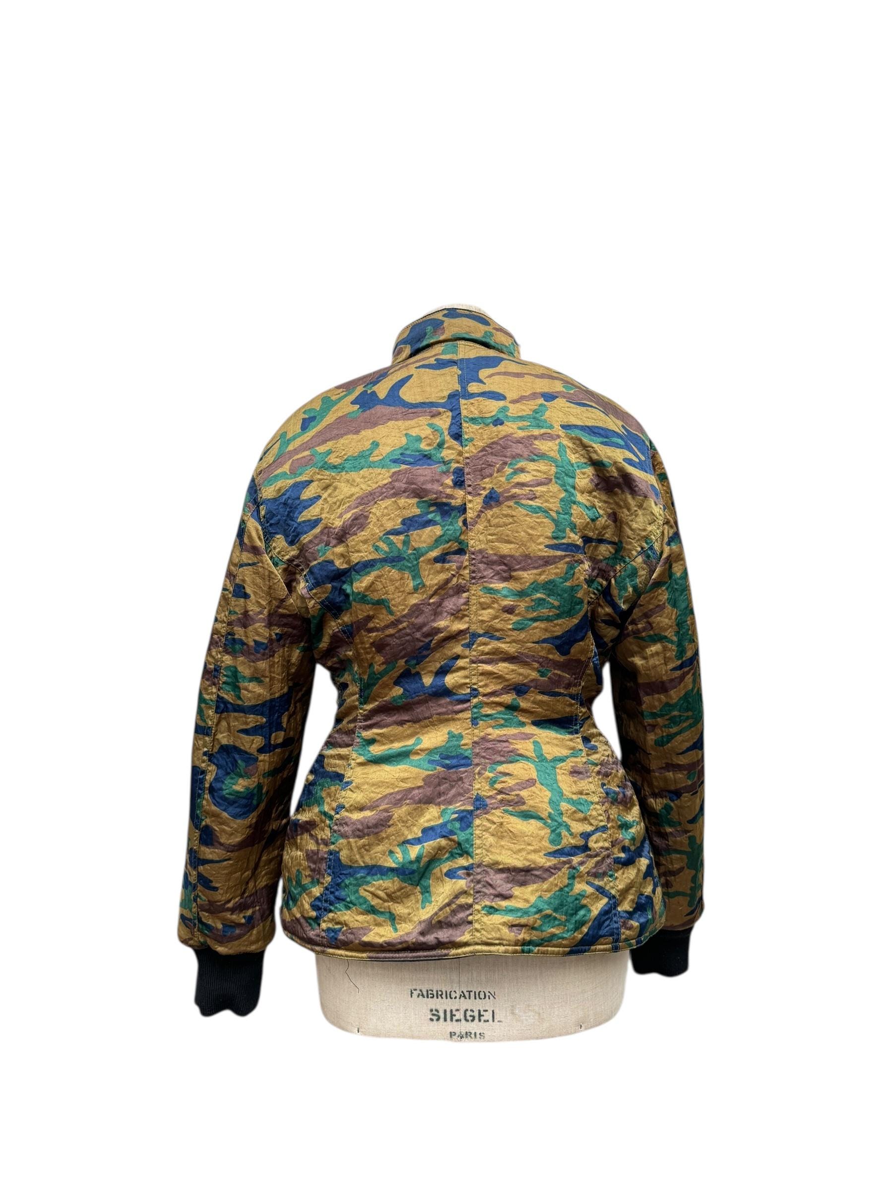 Jean Paul Gaultier Rare 1990s Reversible Camo Black Fitted Jacket 