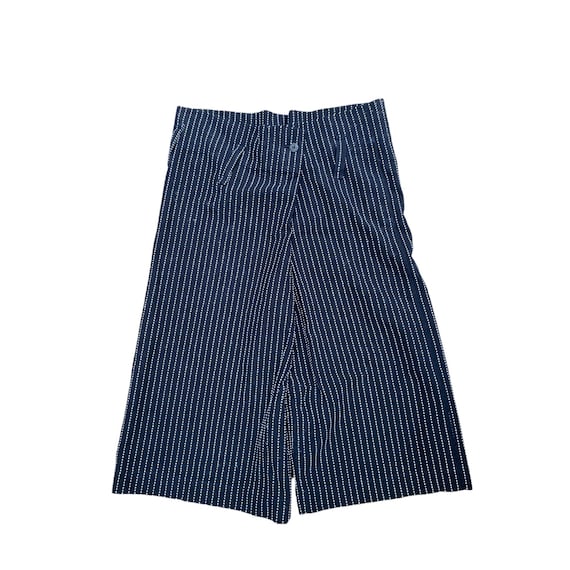 Issey Miyake Vintage Black Striped Wide 3/4 Pants Women Size US 34  