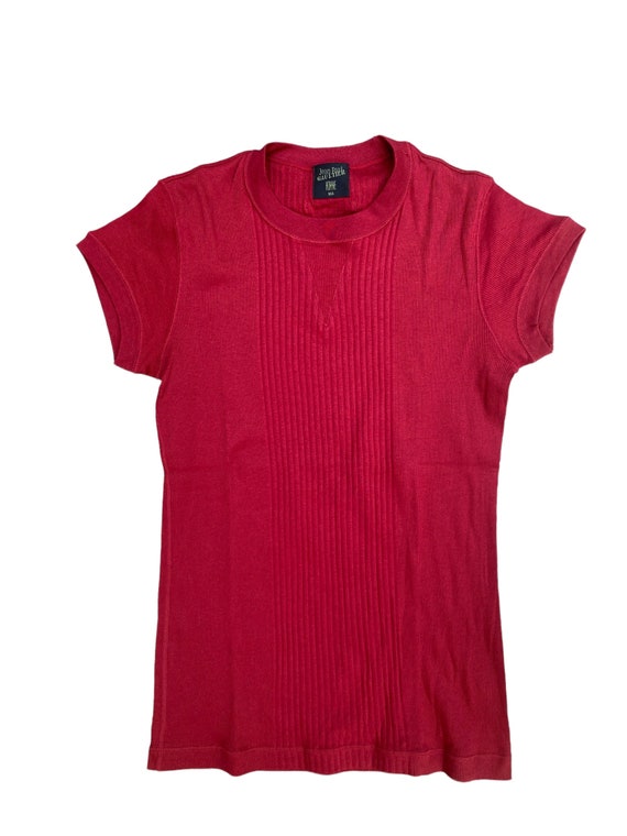 Jean Paul Gaultier  Men Red Knitted T-shirt - image 1