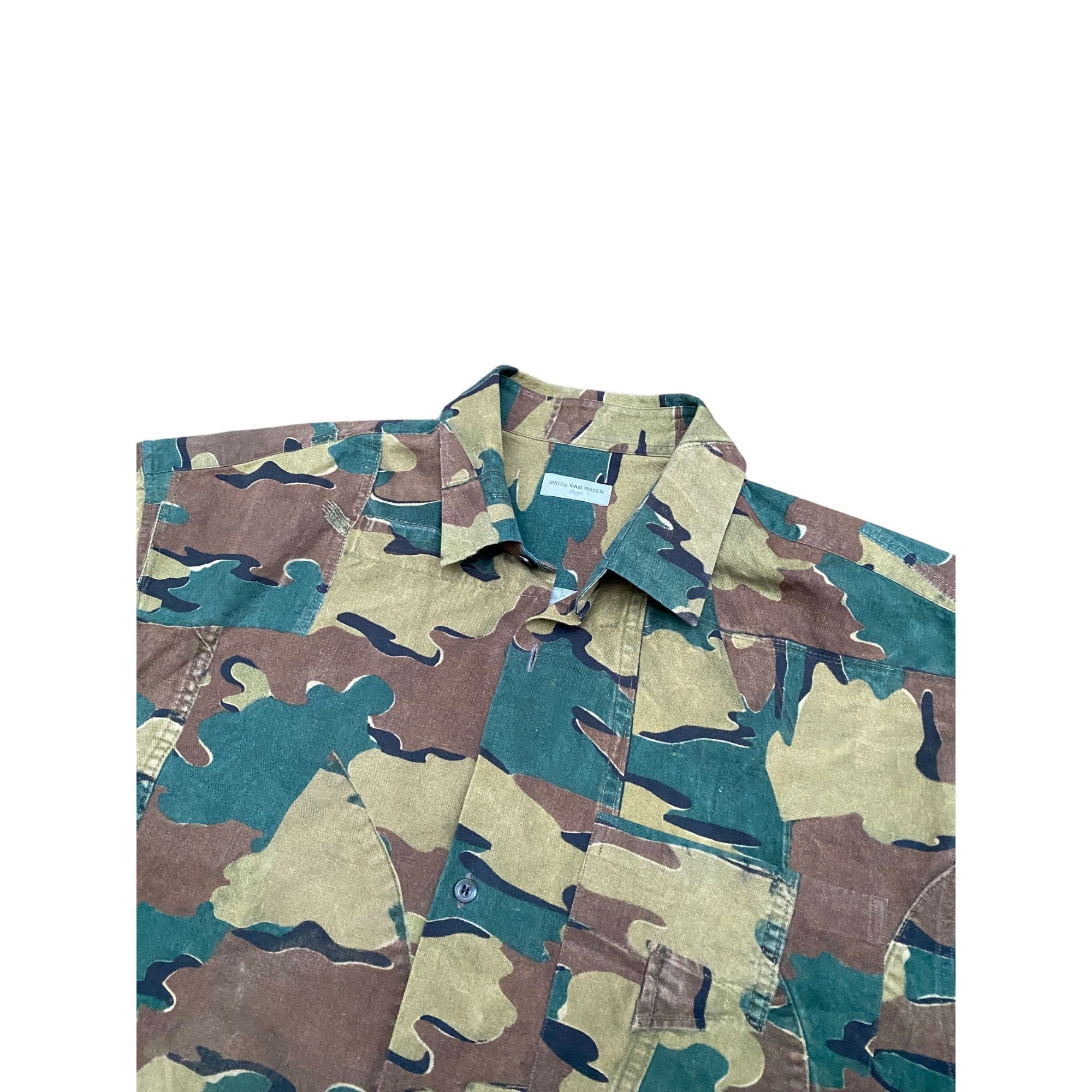 Dries Van Noten Camo Short Sleeves Shirt Size L - Etsy