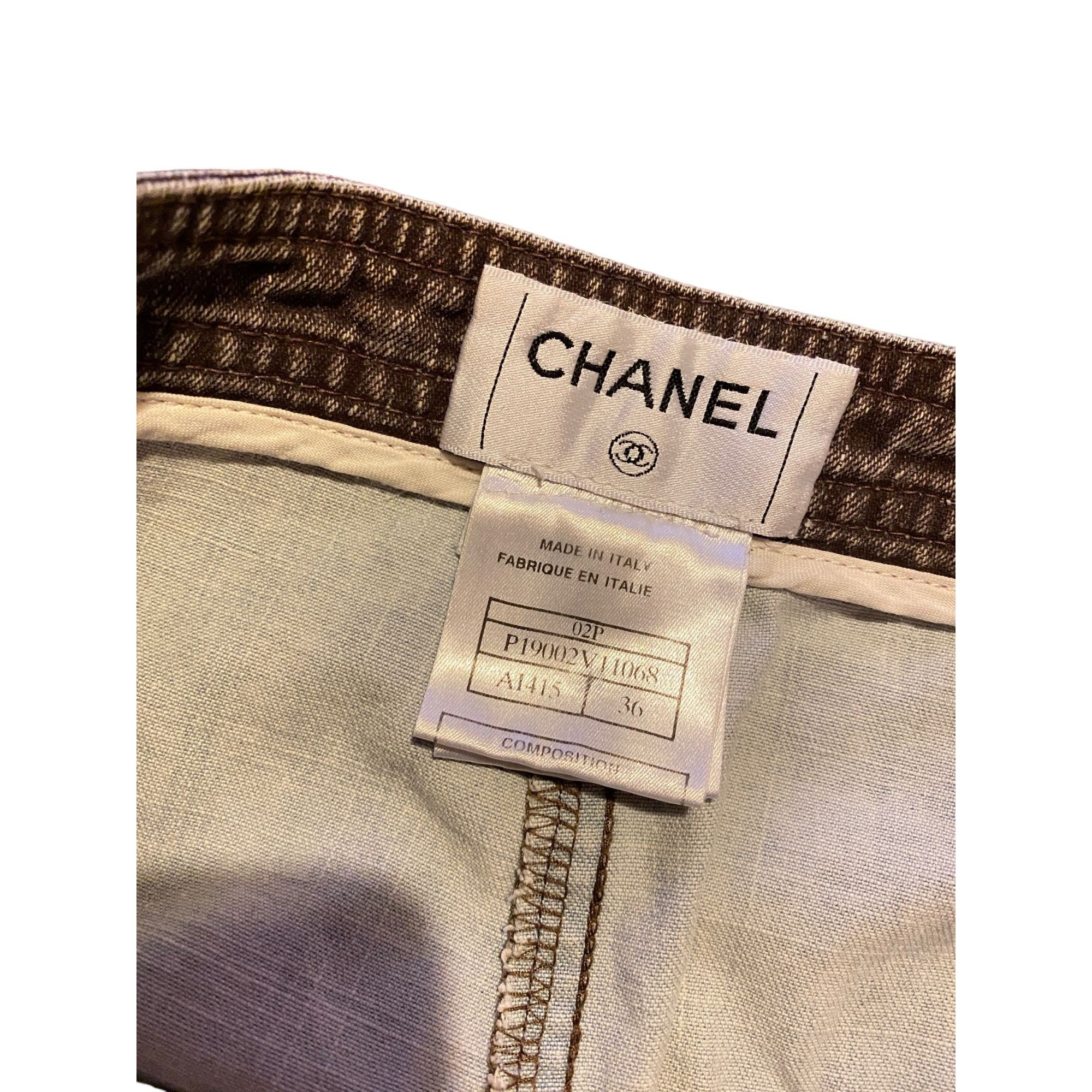 CHANEL サイズ　36　グレー Chanel Spring 2002 Gray Denim Pants Size 36 Fits US 4 XS US