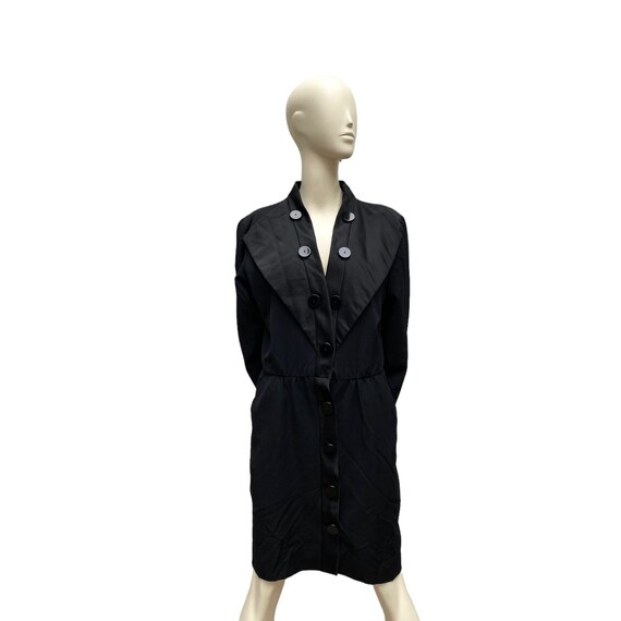 Yves Saint Laurent Vintage Stunning Black Coat Spring Summer 
