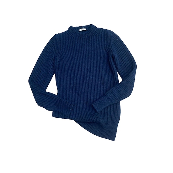 Celine by Phoebe Philo Navy Cashmere Twisted Sweater Size XS