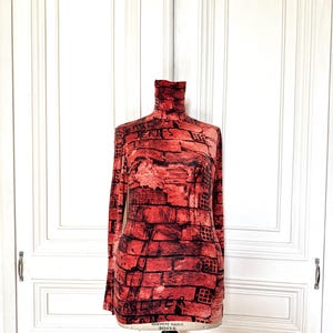 Jean Paul Gaultier Jeans Iconic 1996 Racism Graffiti Print Rollneck Top Size M