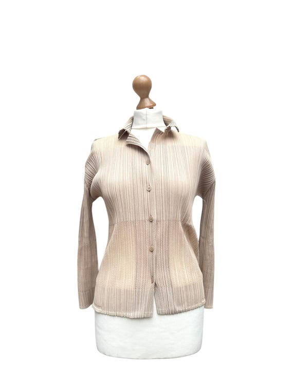 2025SS PLEATS PLEASE ISSEYMIYAKE シャツ Issey Miyake Pleats Please Beige Shirt Size 3 / M - Etsy