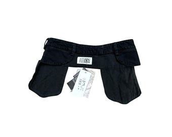 Cinturón Martin Margiela FW2005 con bolsillo en la cintura, algodón negro, talla IT 40 S