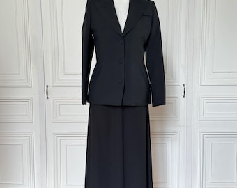 Jean Paul Gaultier Vintage Czarna wełniana marynarka dopasowana rozmiar 42 pasuje od S do M