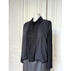 Blusa Comme des Garçons de viscose transparente preta tamanho M imagem 2