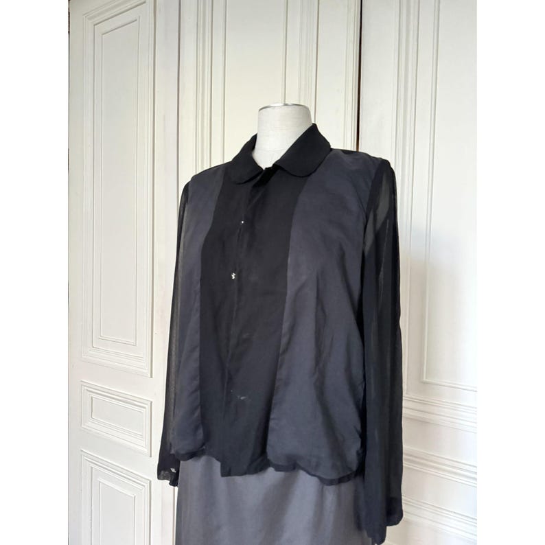 Blusa Comme des Garçons de viscose transparente preta tamanho M imagem 2