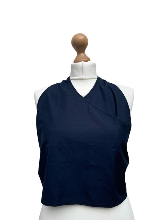 Miu Miu Navy Cotton Open back top size IT 40 fits… - image 4