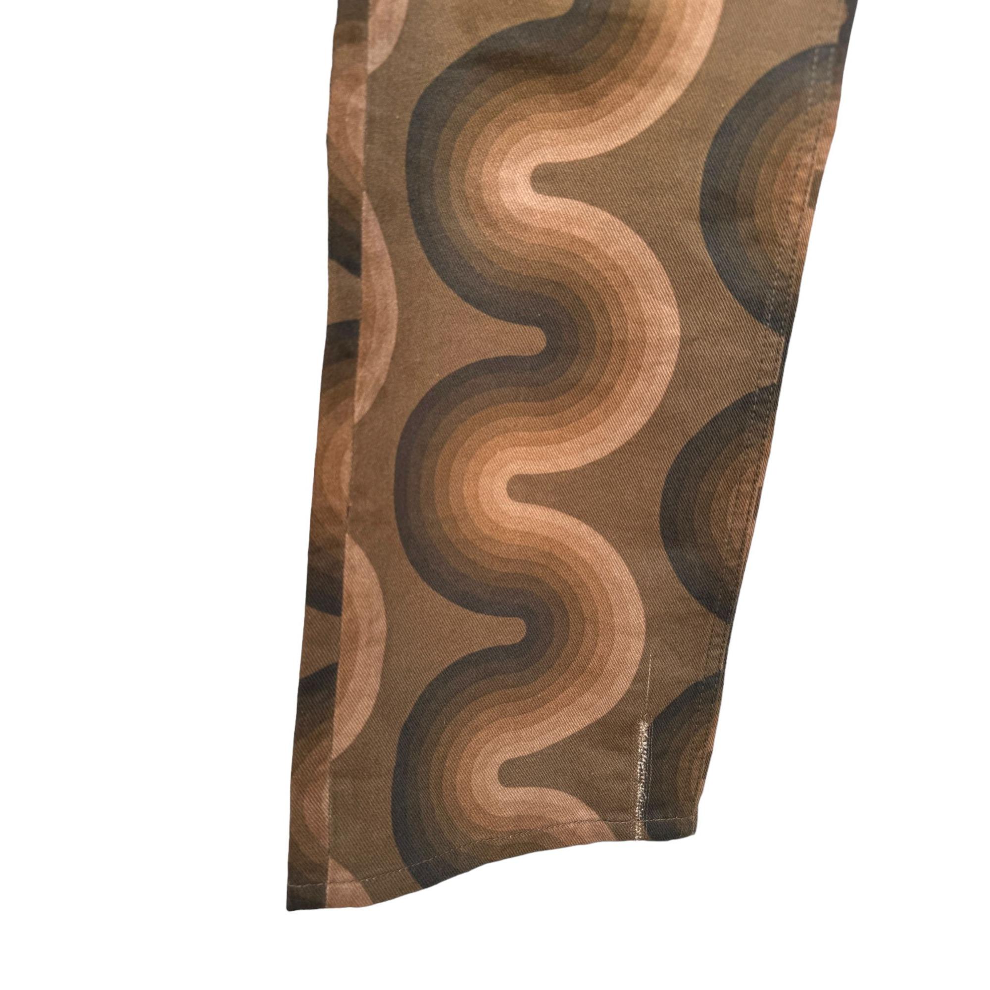 パンツ DRIES VAN NOTEN Verner Pant 17SS Dries Van Noten X Verner Panton Brown Cotton Wave Denim
