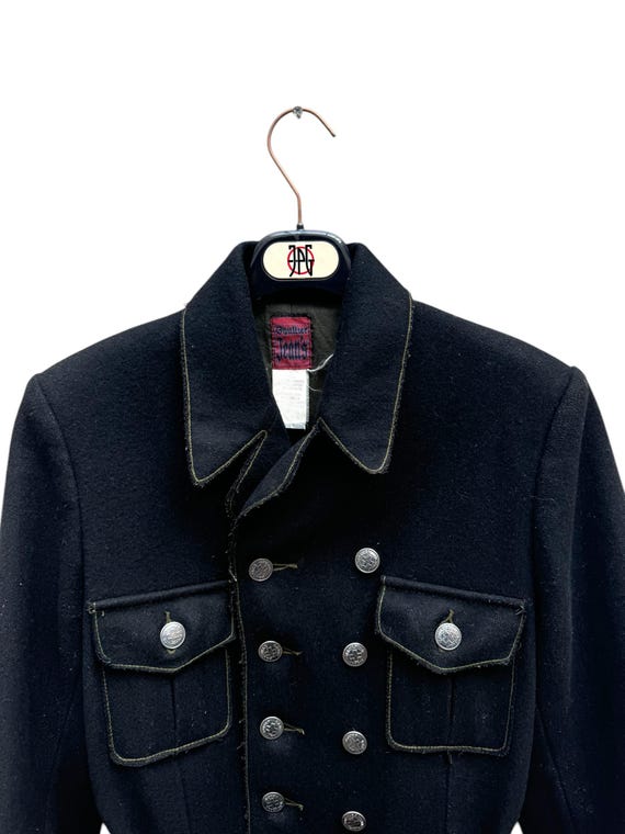 Jean Paul Gaultier Vintage Black Wool Military Jacket Size