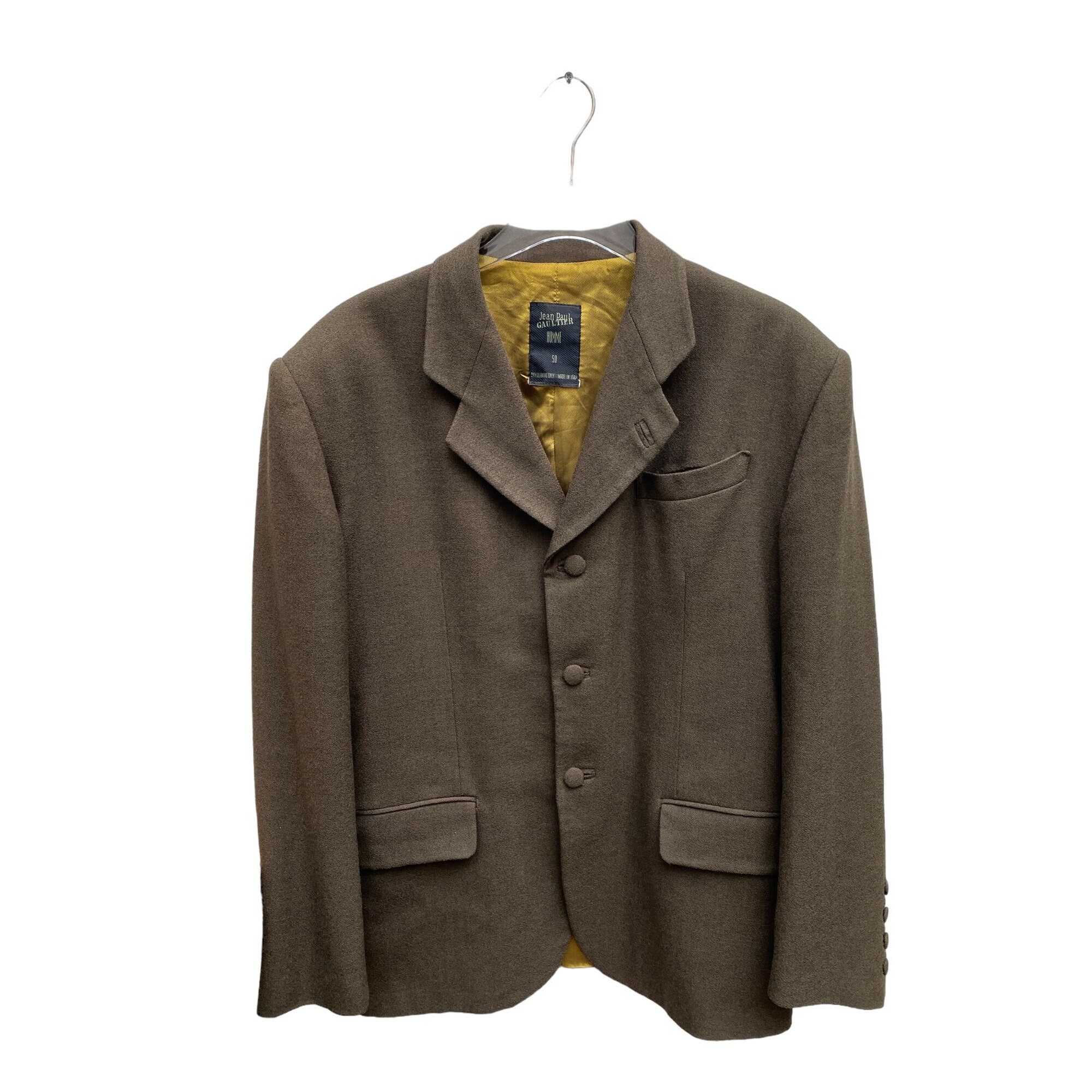 Jean Paul Gaultier, Jean Paul Gaultier Vintage 90s Kaki Wool Jacket Size 50 / L