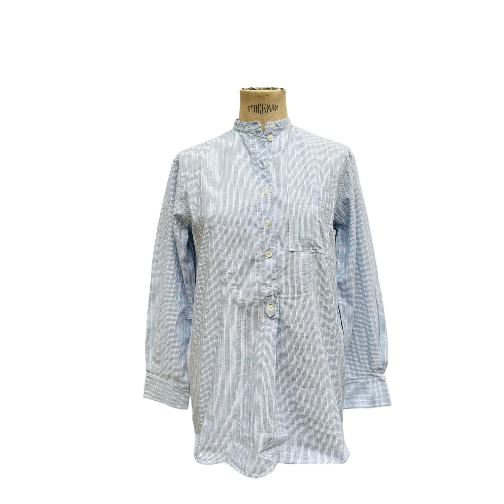 Celine by Phoebe Philo Blue Cotton Striped Shirt Size 34 Fits up 
