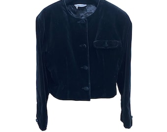 Chaqueta Courreges Vintage 1960 Terciopelo Negro Talla M