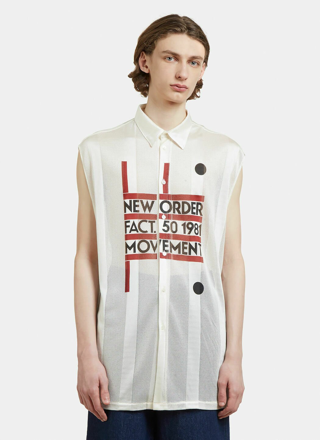 Raf Simons X New Order SS 2018 Sleeveless New Order Mesh