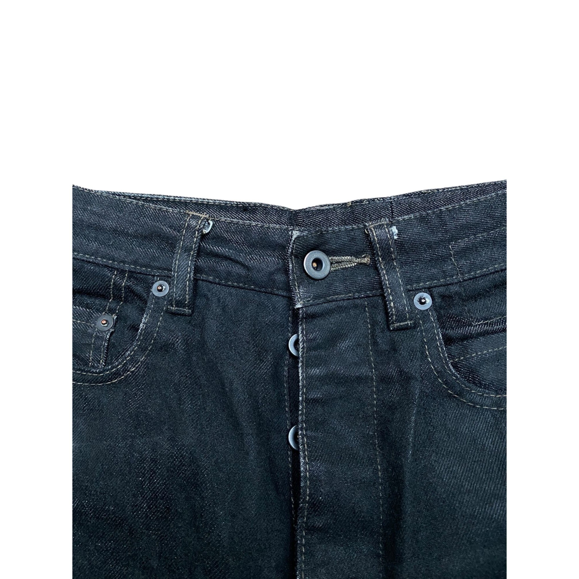 DRKSHDW by Rick Owens Collapse Cut High Waist Heavy Black Denim