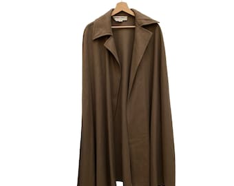Saint Laurent Paris 1970er Vintage Braunes Wollcape Größe 38 passt XS bis L