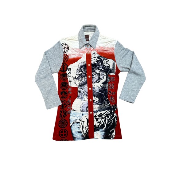 Jean Paul Gaultier 1999 Vintage Venus Dragon Tattoo Print Shirt